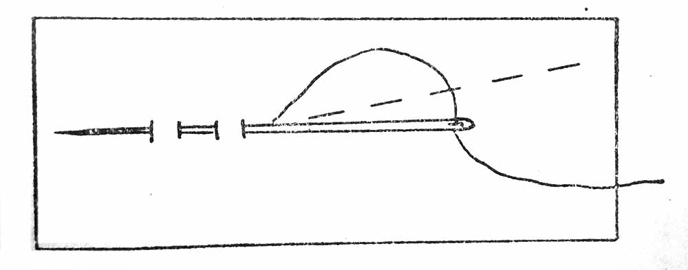 шов вперед иголку